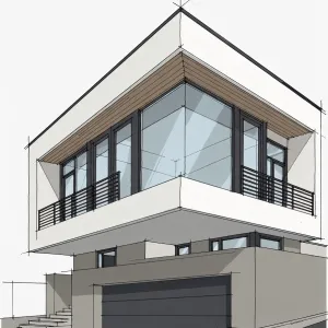 Cantilever Corner Glassfront Home