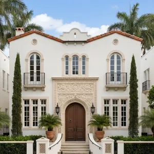 Ornate Portico Mediterranean Retreat