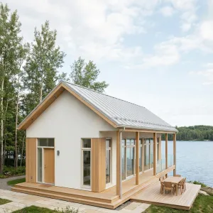 Nordic Shoreline Glassfront Retreat