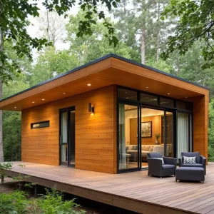 Elevated Timber Retreat Among Green Giants