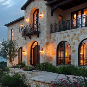Arched Windows and Wrought Iron Balconies