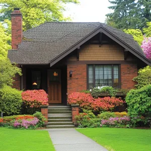 Brick Haven with Blossoming Borders