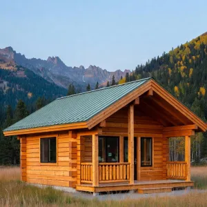 Meadowline Timber Cabin With Green Roof