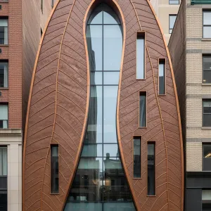 Leafy Delight Sprouts Between Brick Giants