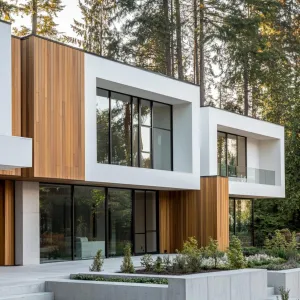 Modern Architectural Marvel Nestled in Tall Trees