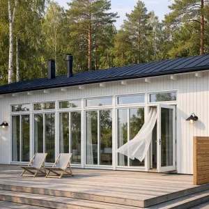 Breezy Pine-Edge Glass Pavilion