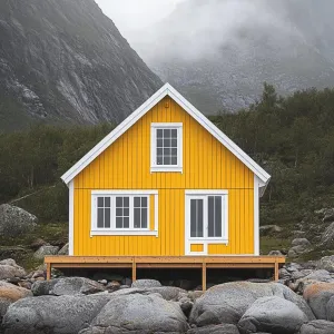 Sunny Dwelling in the Misty Fjords