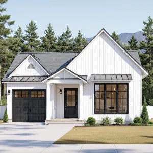 A Cottage with Character: Black and White Harmony