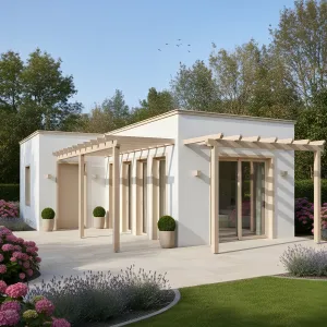 Pergola-Framed Courtyard Microhome