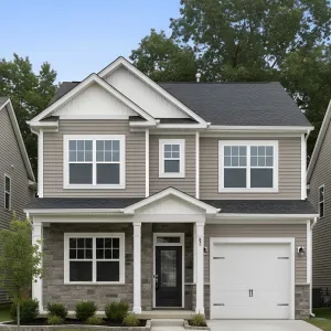 Triple Gables With Stone Porch Calm