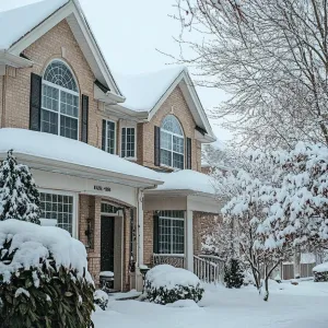 Snow-Covered Suburban Serenity