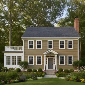 Portico-Poised Colonial Haven