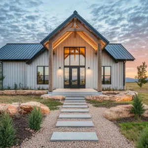 A Cozy Barn Oasis Under the Evening Sky