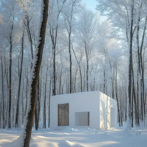 Pristine Cube in the Frosted Forest