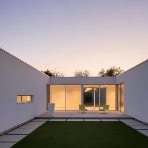 Twilight Courtyard Glass Haven