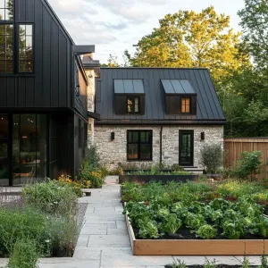Central Courtyard With Organic Vegetable Garden