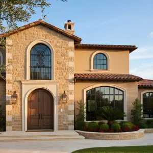 Sunlit Tuscan Courtyard Manor