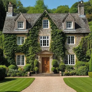 Idyllic Stone Homestead With Verdant Drapery