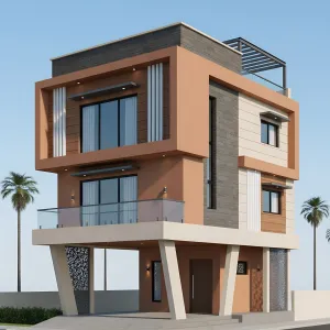 Terracotta Edge Lifted House