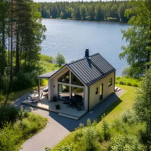 Aerial Symphony of a Lakeside Cottage Adventure