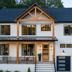 A Timber and Glass Front Porch Delight