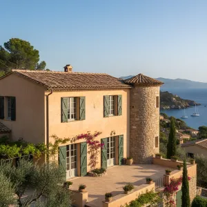 Tuscan-Toned Bluff Tower Residence
