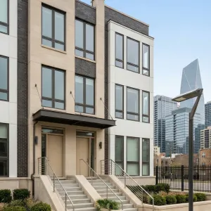 Contemporary Stone And Brick Townhomes