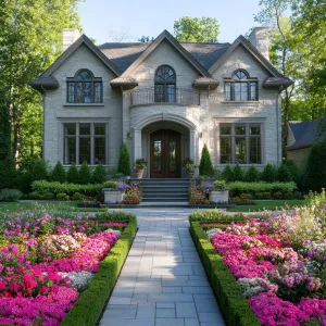 Preview of Majestic Abode Embraced by Blossoming Elegance