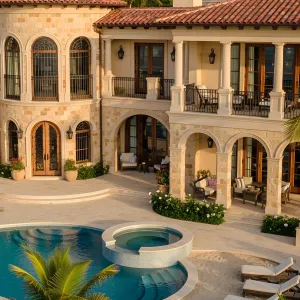 Tuscan Coastal Mansion with a Poolside Panorama