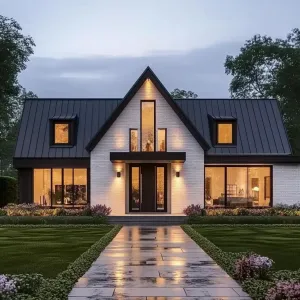Charming Modern Cottage at Dusk