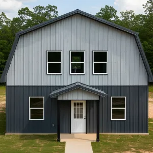 Gray Barn Delight: Modern Architecture Meets Rustic Style