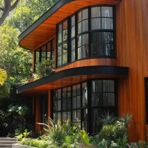 Sinuous Wood Wonder: A Leafy Embrace