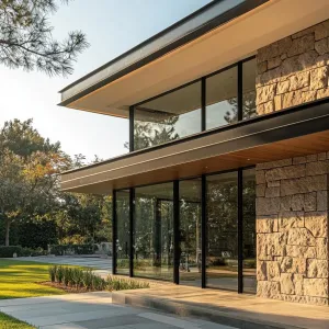 Glass and Stone Serenity by the Pine