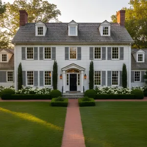 Steepled Dormers Colonial in Dove White