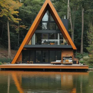 Triangular Tranquility: Lakeside Lodge
