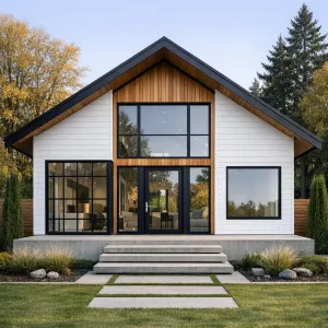 Nordic Meadowfront Gabled Glass Cottage
