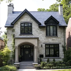 Timeless Stone Facade: The Suburban Gem