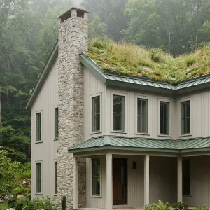 Misty Hillside Homestead With Living Roof