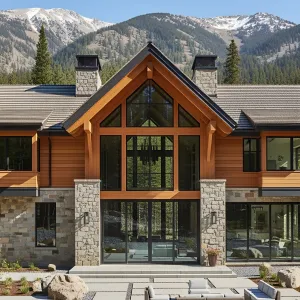 Majestic Mountain Manor of Glass and Stone