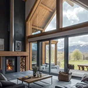 Modern Interior with Fireplace