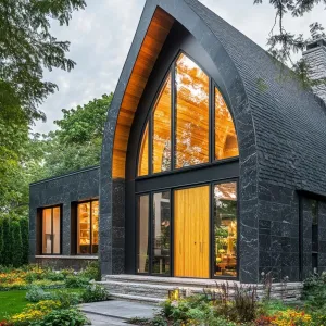 Preview of Asymmetrical Arched Abode With Golden Glaze