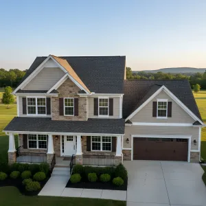 Stonefront Porch Gable Charm