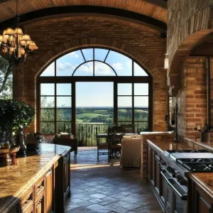 Charming Tuscan Kitchen with Scenic Views