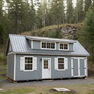Blue Dormer Woodshed Cottage