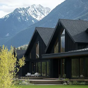 Scandinavian Modern House with Mountain View