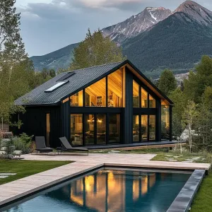 Nordic House With Mountainside Majesty