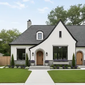 Stucco Sweep With Twin Timber Doors