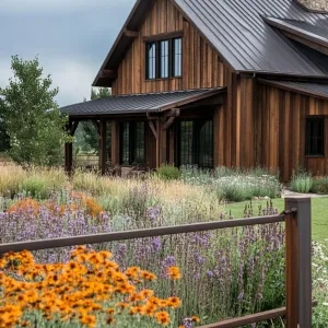 Combination of Rustic Timber and Contemporary Metal Roofing