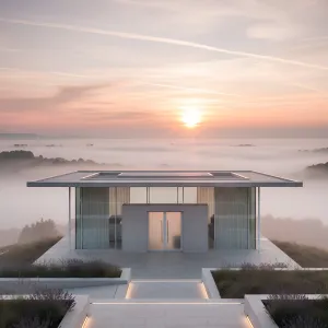 Cloud-Perched Dwelling Under a Painted Dawn