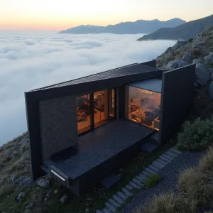Floating Fortress: A Misty Morning Masterpiece